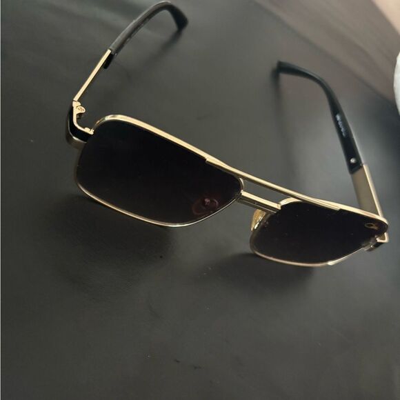 CAZAL SUNGLASSES 988 001 BLACK GOLD FRAMe glasses big logo LENS cutout accessory - Picture 3 of 11